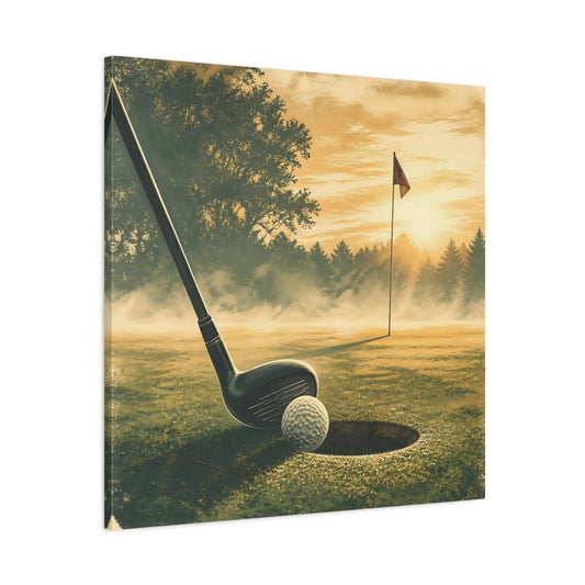 Main Mockup. Sports Golf Ball Sunset Golf shown as canvas print