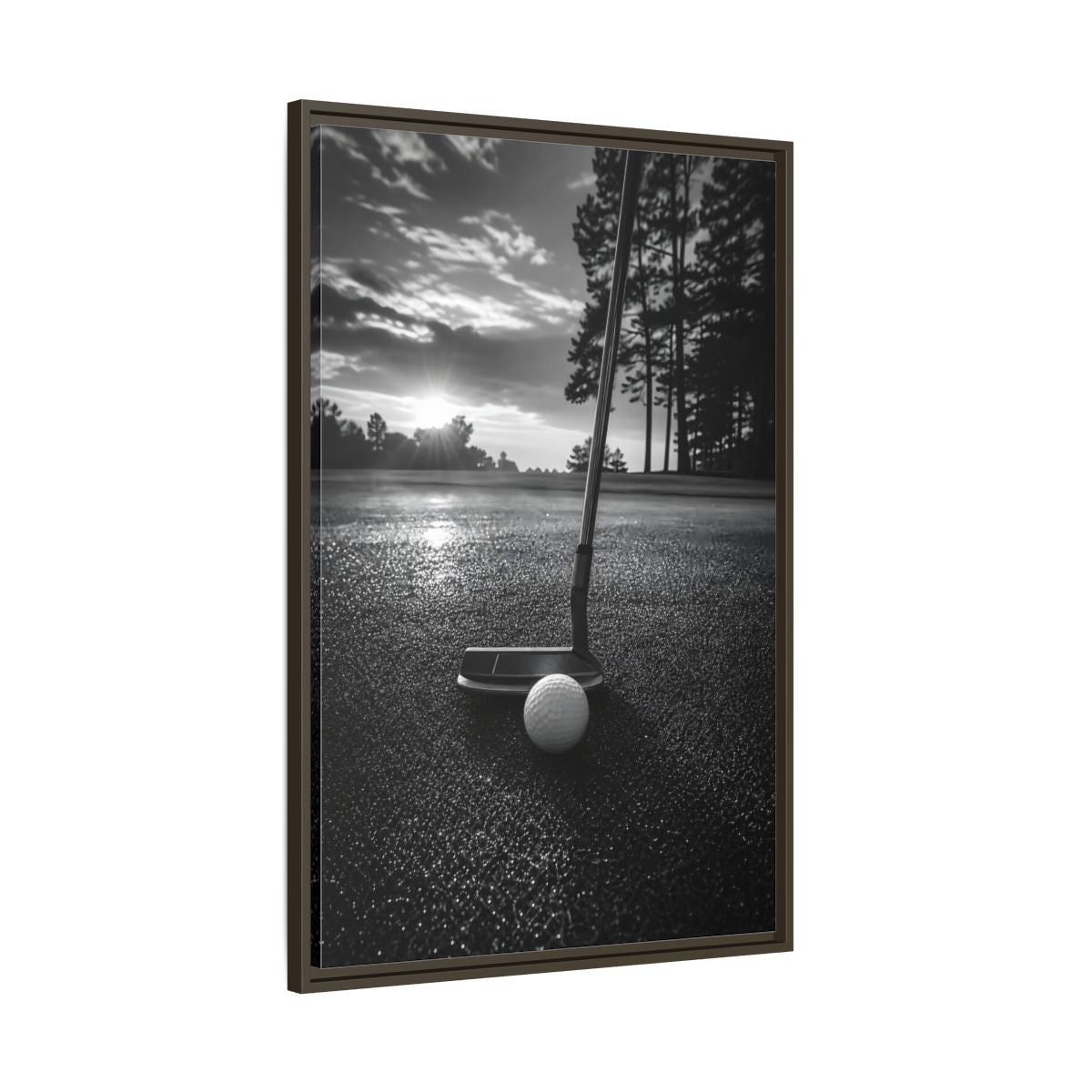 Main Mockup. Sports Golf Equipment Monochrome Golf shown as framed canvas print