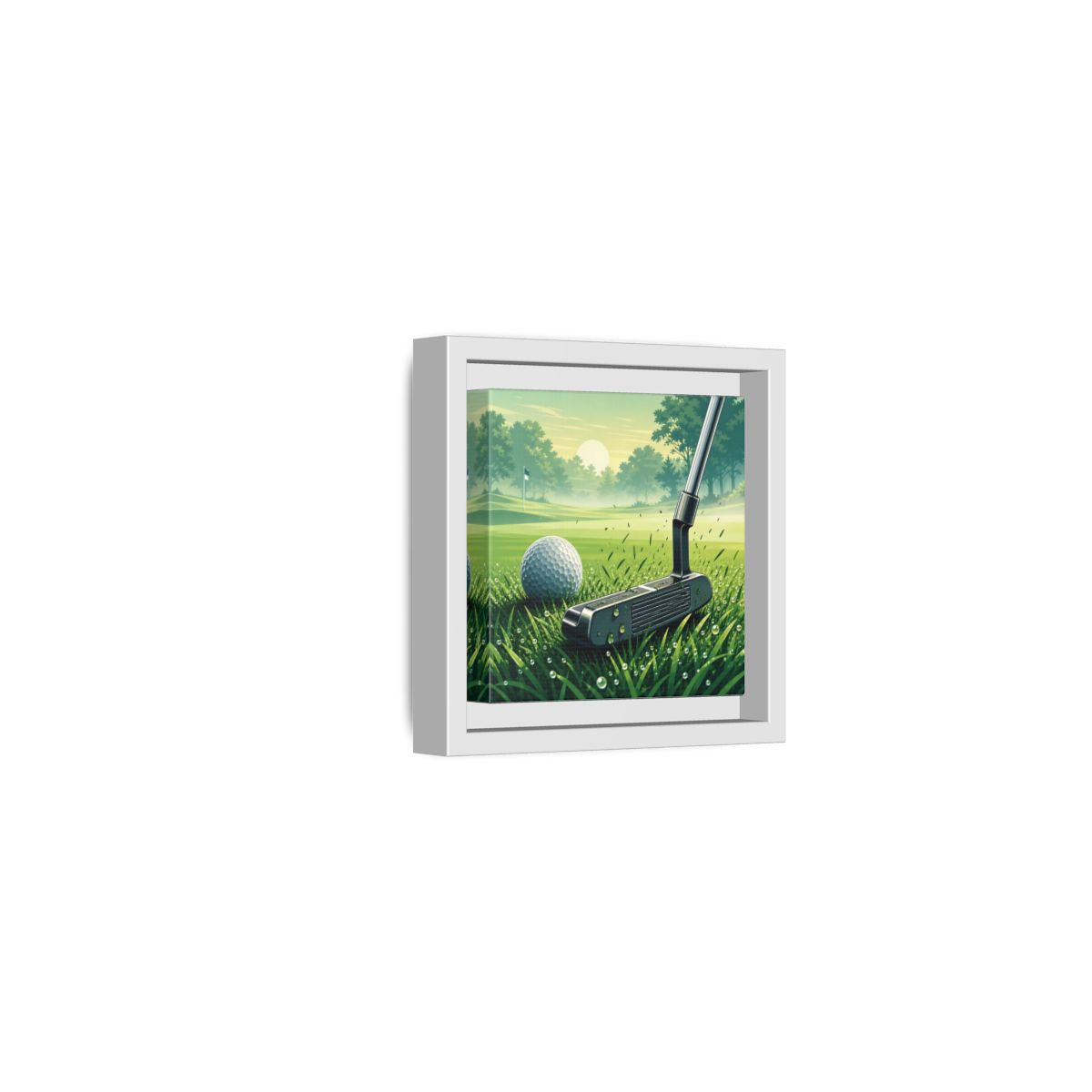 Side Mockup 22. Sports Golf Green Golf Course shown as framed canvas print