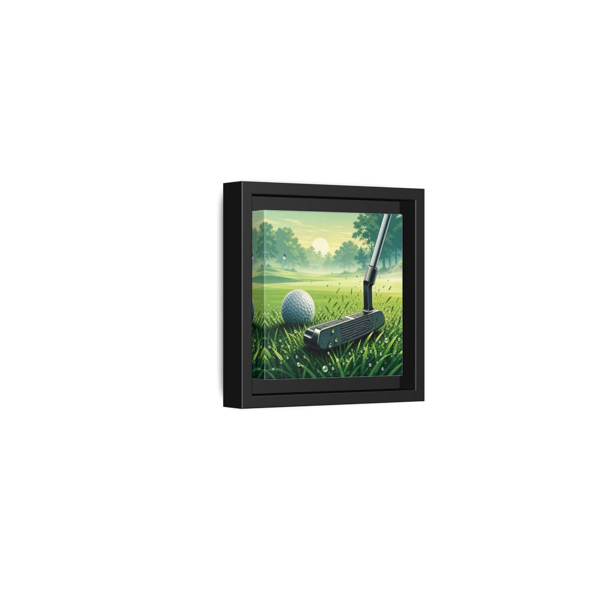 Side Mockup 24. Sports Golf Green Golf Course shown as framed canvas print