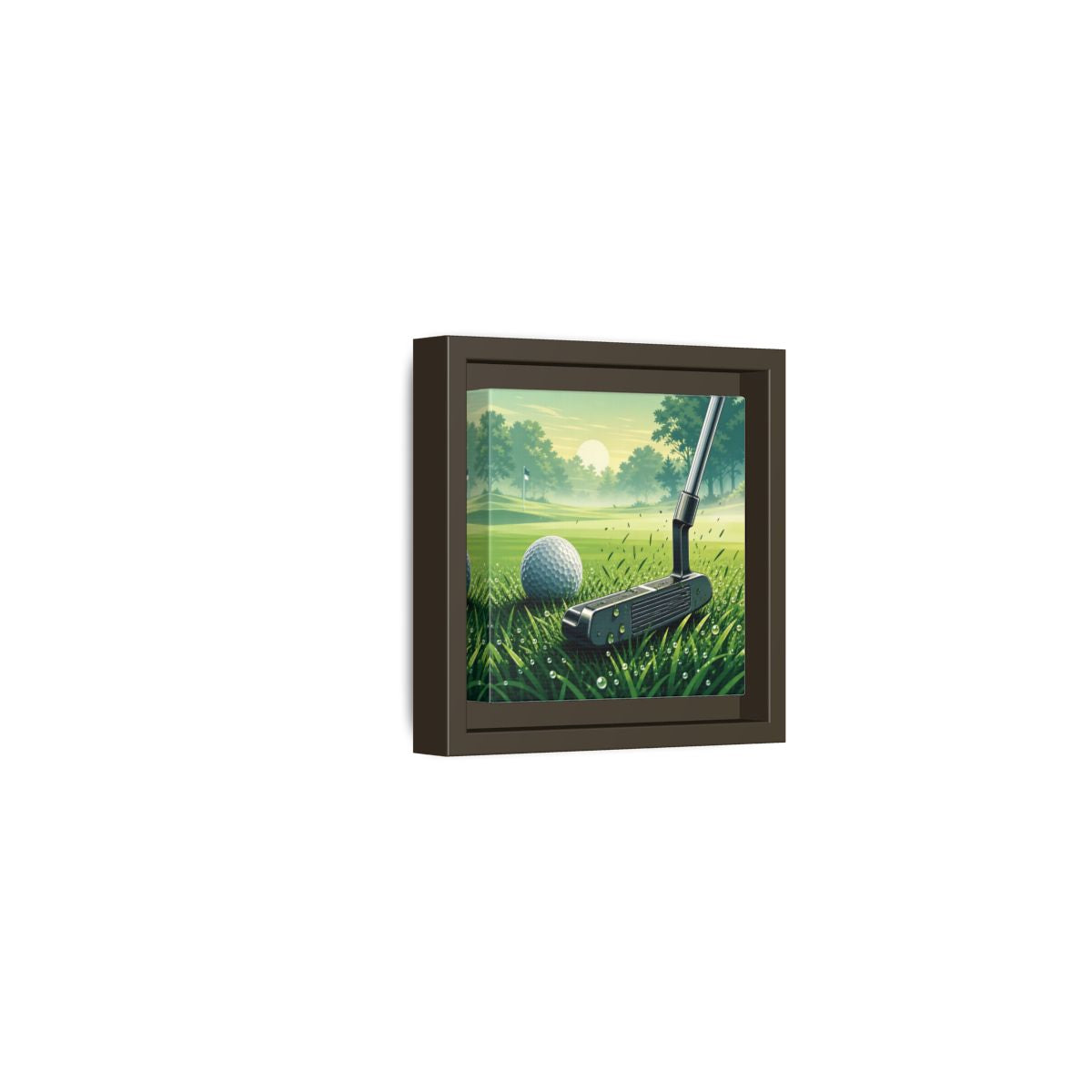 Side Mockup 23. Sports Golf Green Golf Course shown as framed canvas print