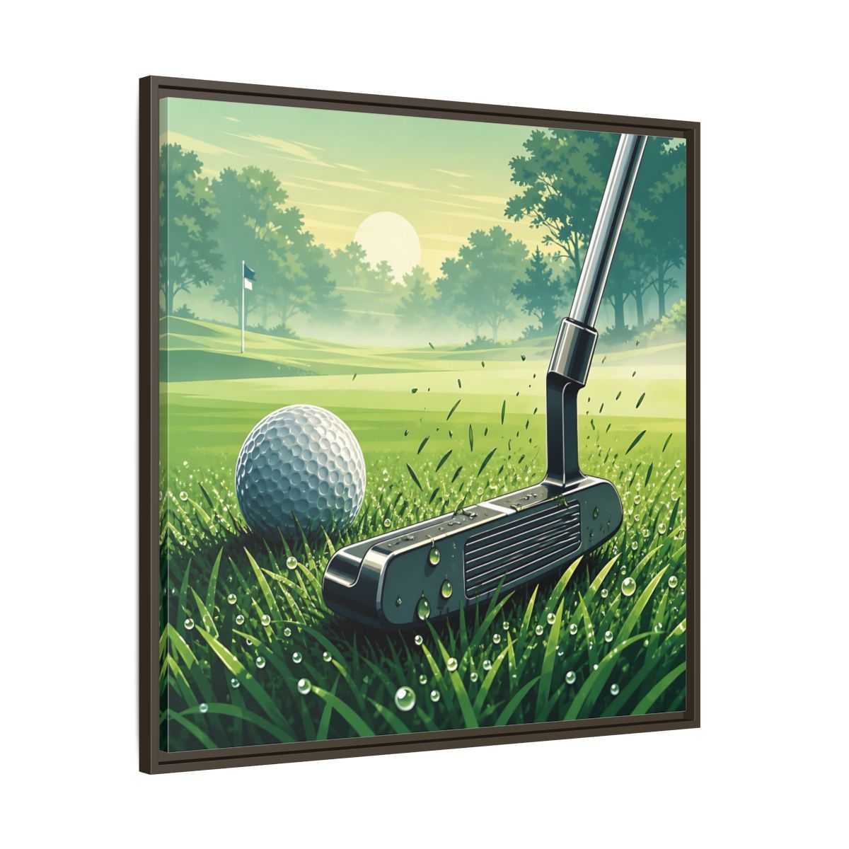 Main Mockup. Sports Golf Green Golf Course shown as framed canvas print