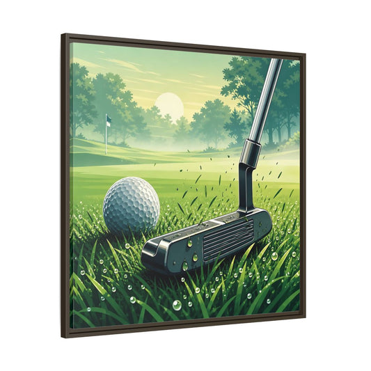 Main Mockup. Sports Golf Green Golf Course shown as framed canvas print