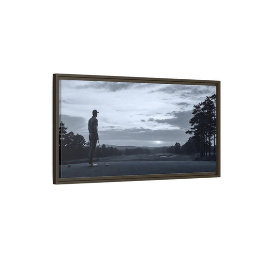 Main Mockup. Sports Golfer Monochrome Golf shown as framed canvas print