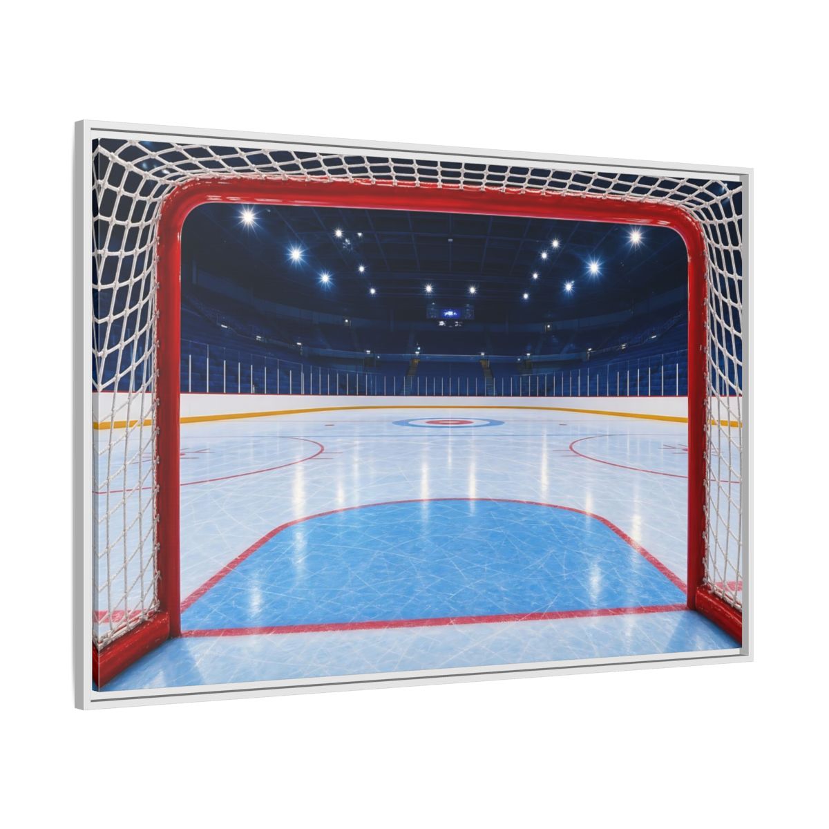 Side Mockup 7. Sports Hockey Rink Ice Hockey Arena shown as framed canvas print