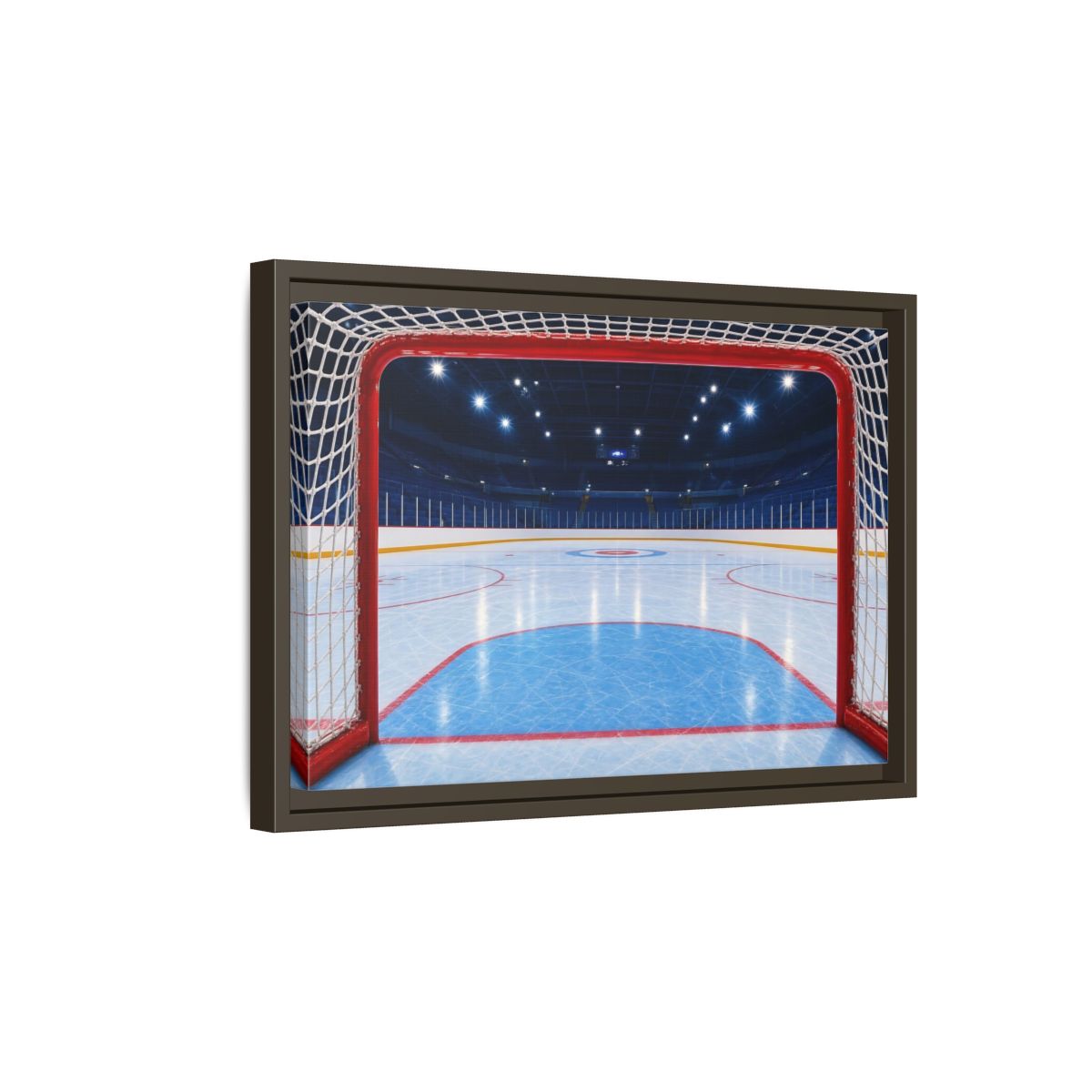 Side Mockup 5. Sports Hockey Rink Ice Hockey Arena shown as framed canvas print