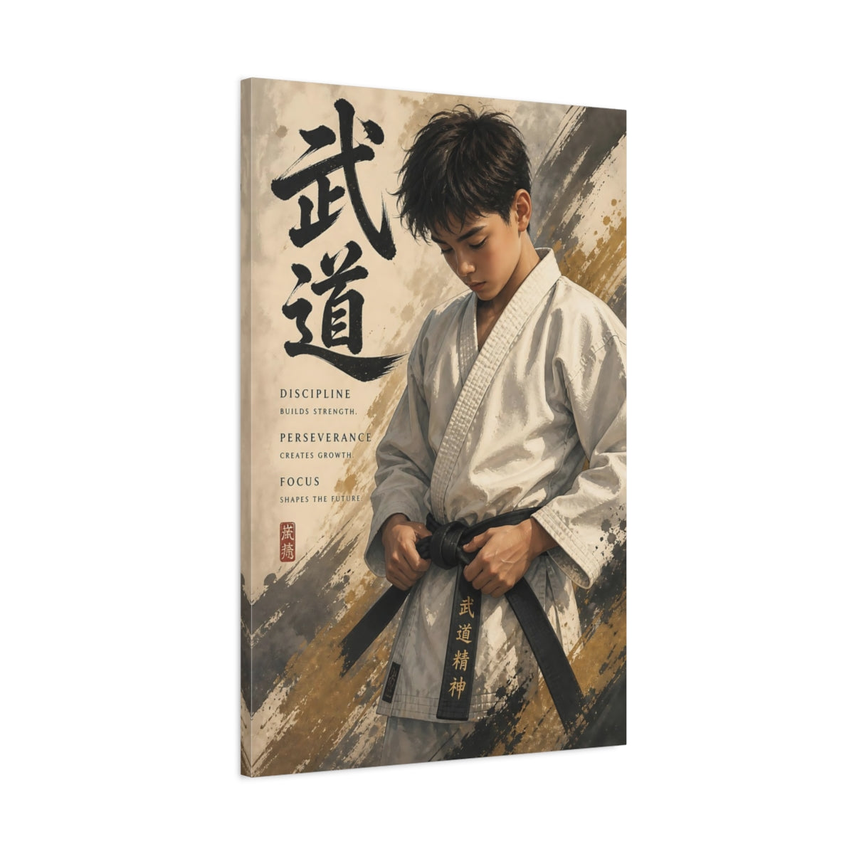 Main Mockup. Sports Martial Artist Martial Arts Gold shown as canvas print