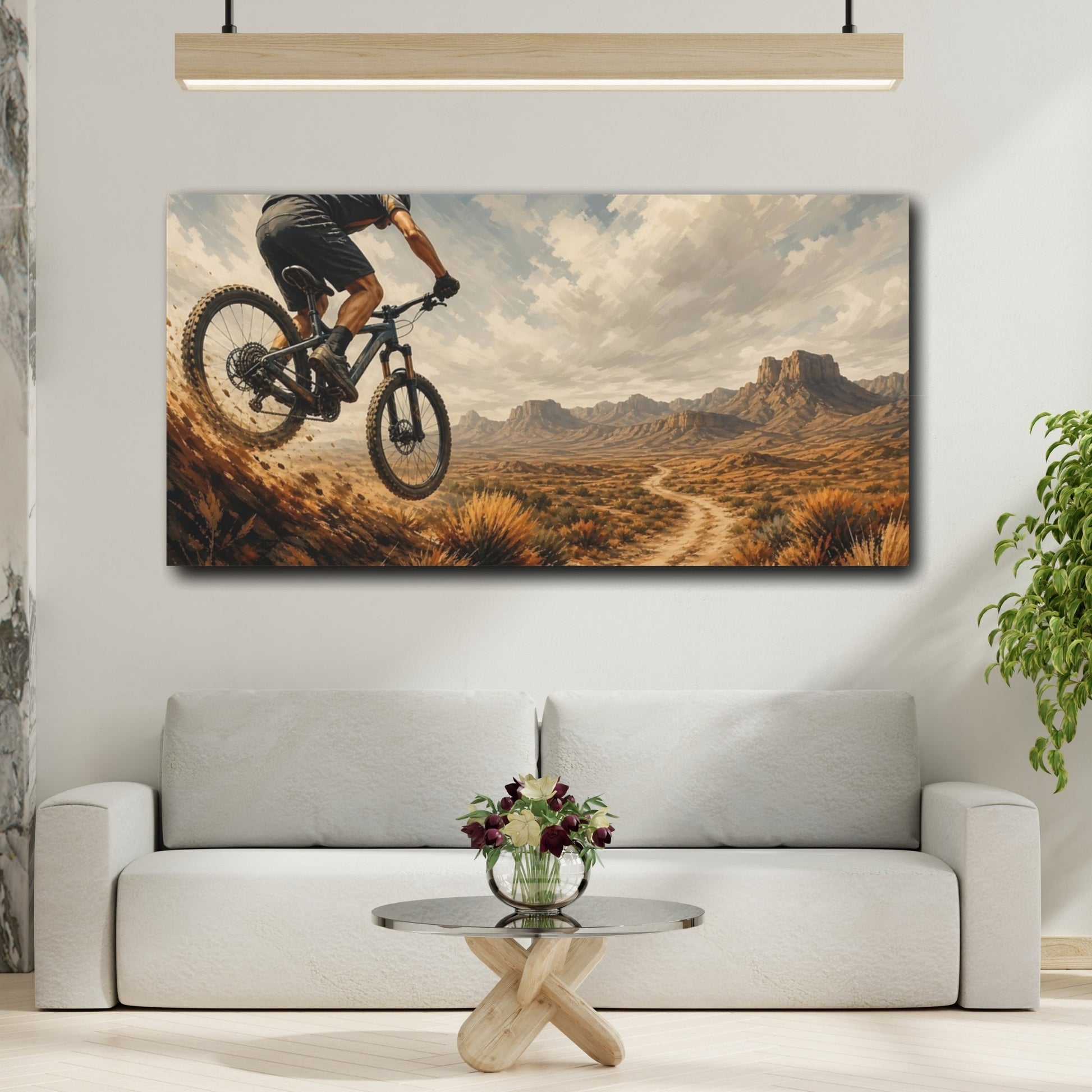 Mockup 2. Sports Mountain Biker Mountain Biking shown as canvas print
