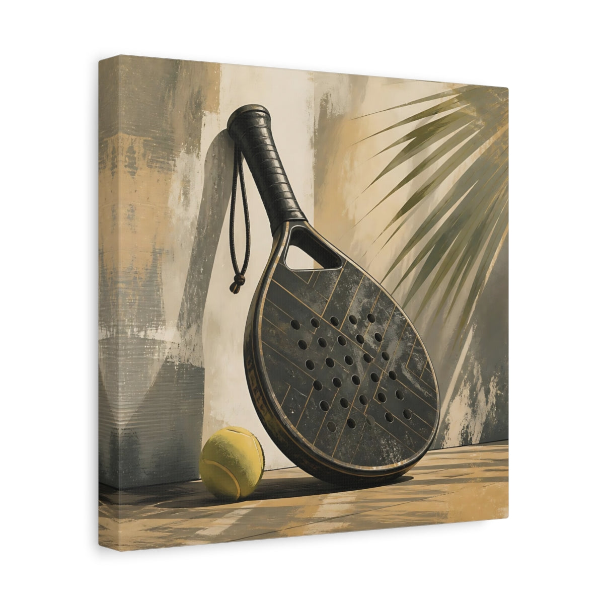 Side Mockup 8. Sports Padel Racket Dark Sports Equipment shown as canvas print
