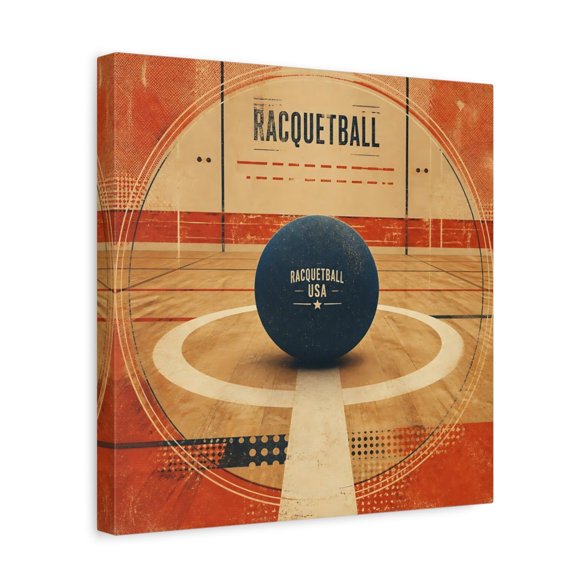 Side Mockup 7. Sports Racquetball Racquetball Art shown as canvas print