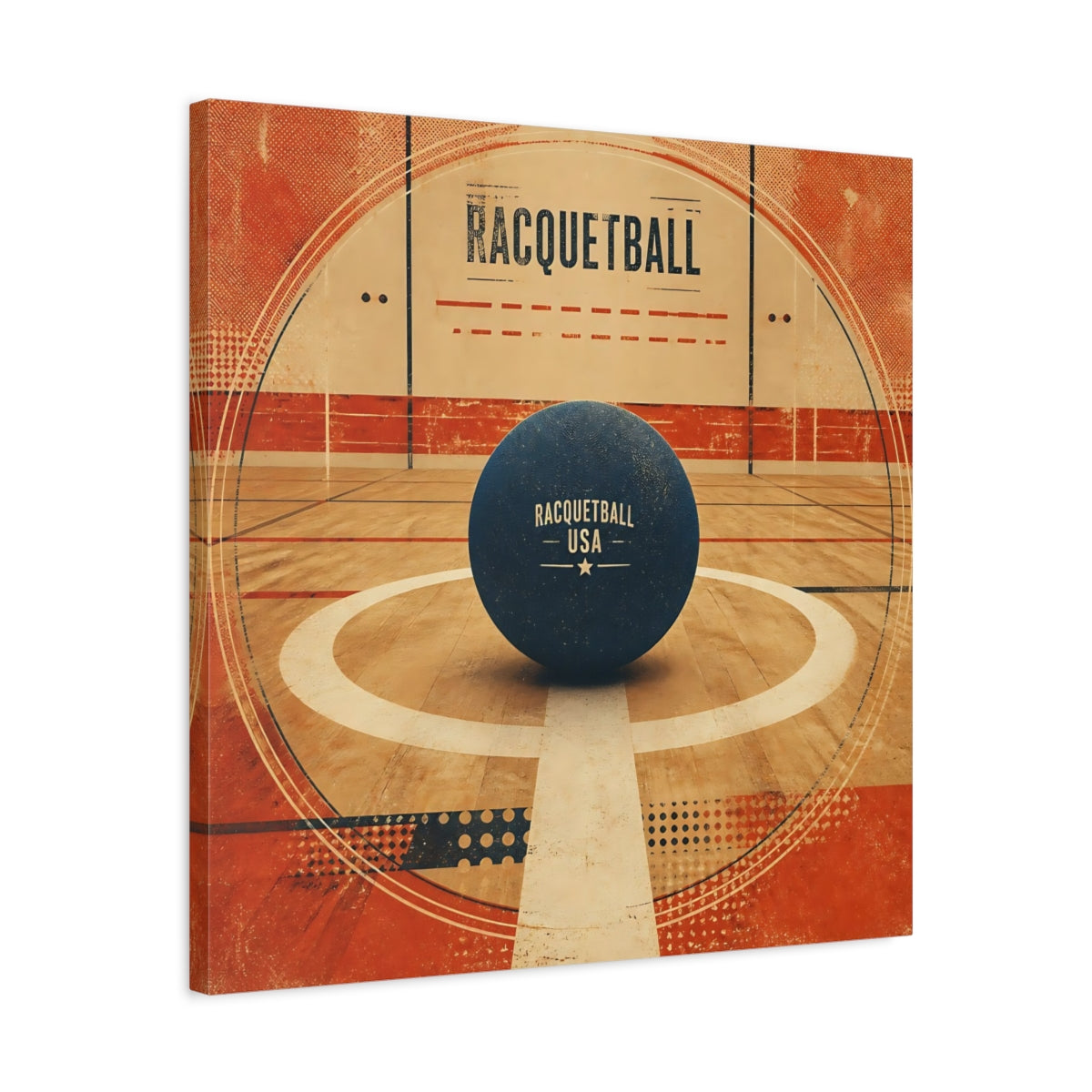 Side Mockup 4. Sports Racquetball Racquetball Art shown as canvas print