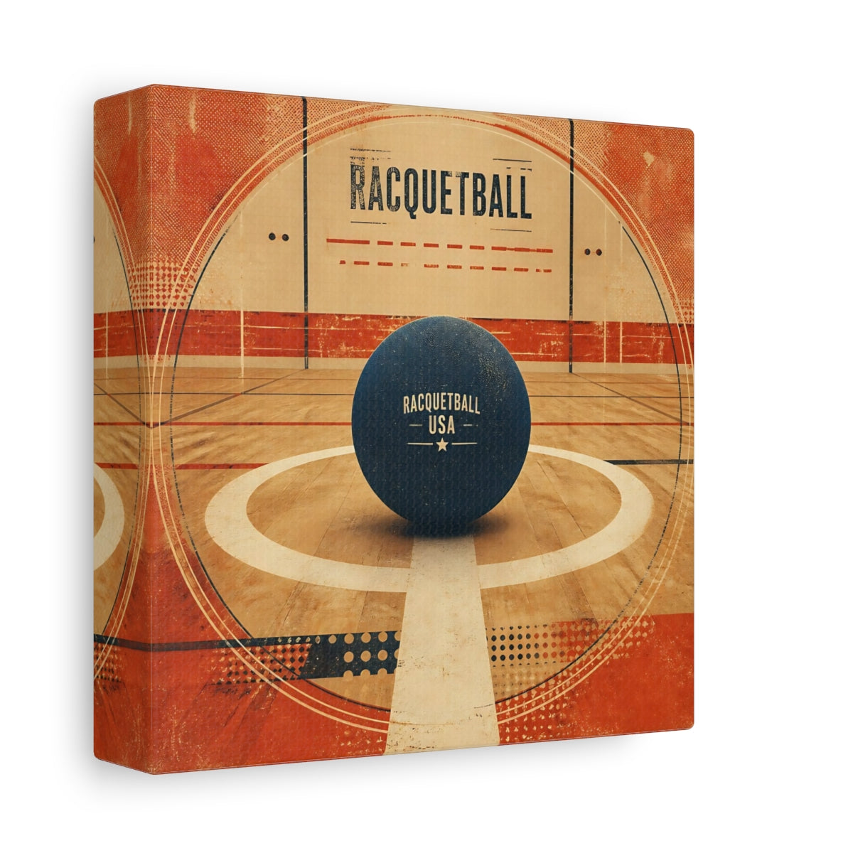 Side Mockup 2. Sports Racquetball Racquetball Art shown as canvas print