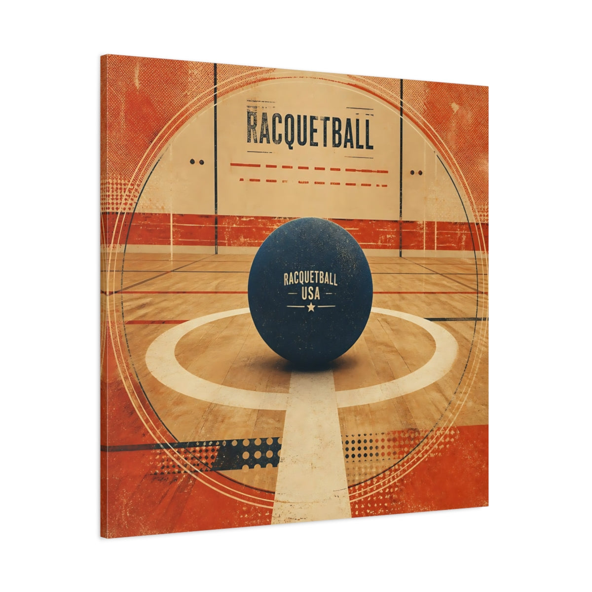Side Mockup 1. Sports Racquetball Racquetball Art shown as canvas print