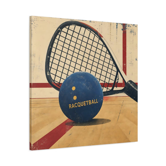 Main Mockup. Sports Racquetball Blue Racquetball shown as canvas print