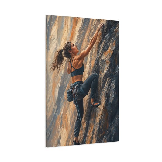 Main Mockup. Sports Rock Climber Orange Gray shown as canvas print