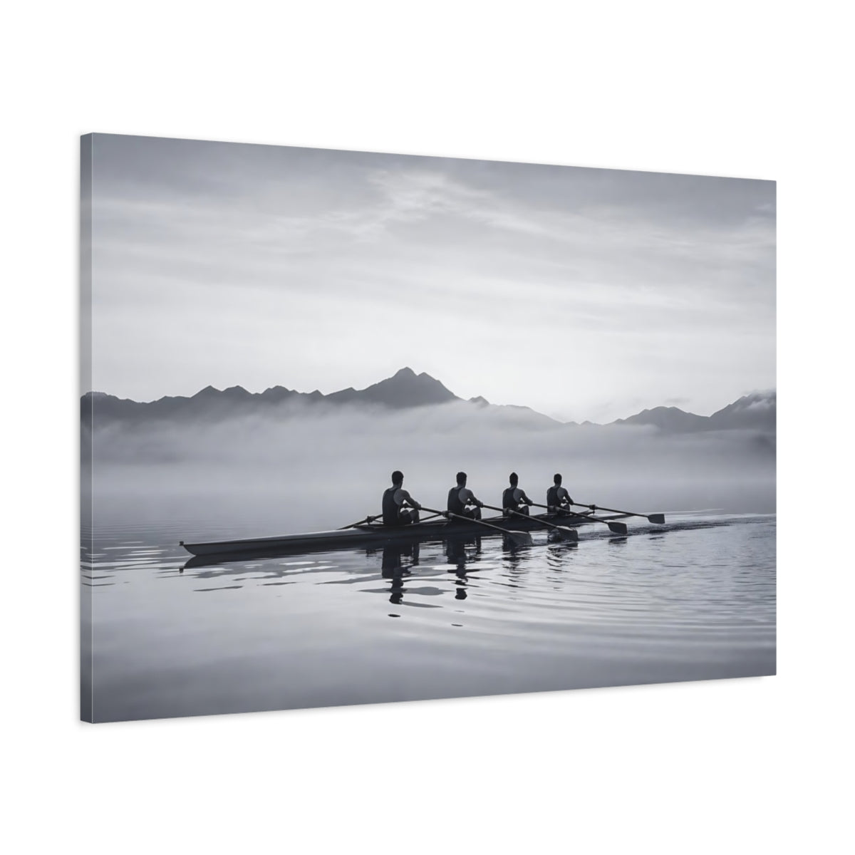 Main Mockup. Sports Rowing Crew Black And White Rowing shown as canvas print