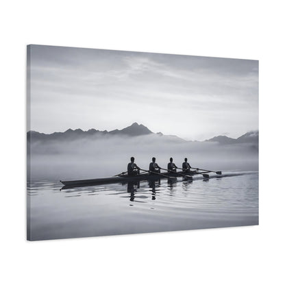 Main Mockup. Sports Rowing Crew Black And White Rowing shown as canvas print