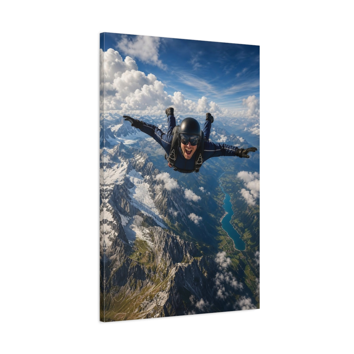Sports Skydiver Adventure Skydiving Canvas Wall Art Print - Living Room Decor, Above Console Table shown as canvas wall art