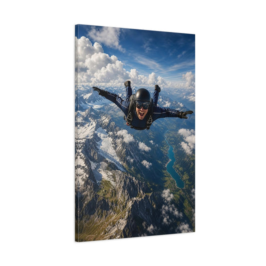Main Mockup. Sports Skydiver Adventure Skydiving shown as stretched canvas wall art
