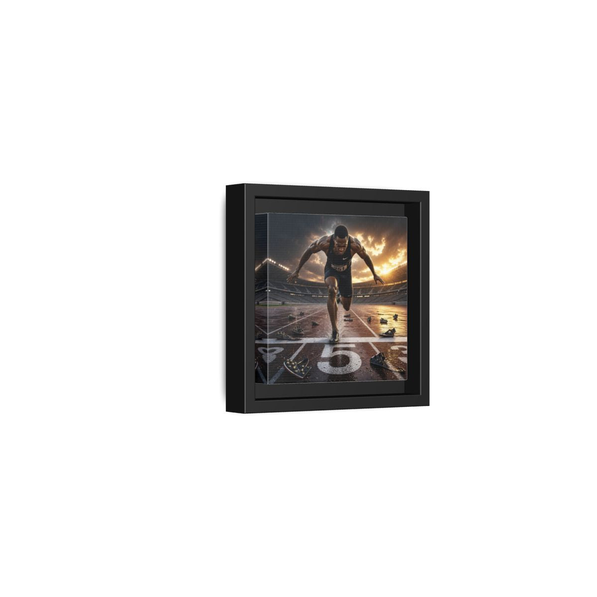 Side Mockup 24. Sports Sprinter Sports Action shown as framed canvas print