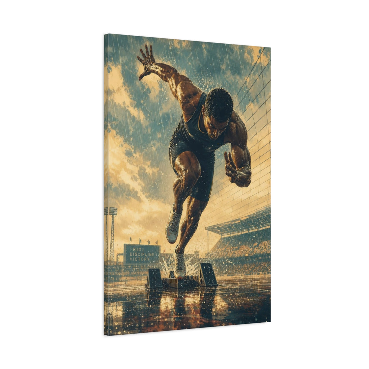 Main Mockup. Sports Sprinter Powerful Sprinter shown as canvas print