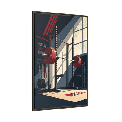 Side Mockup 8. Sports Squat Rack Red Squat Rack shown as framed canvas print
