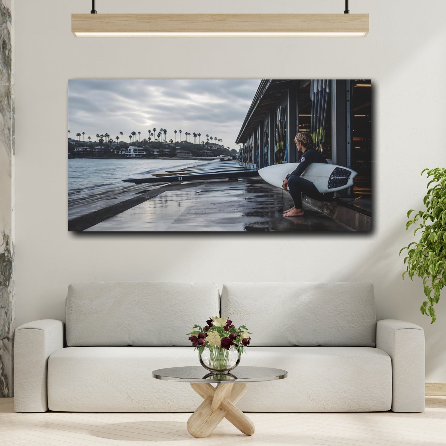 Mockup 2. Sports Surfer Blue And Gray shown as canvas print