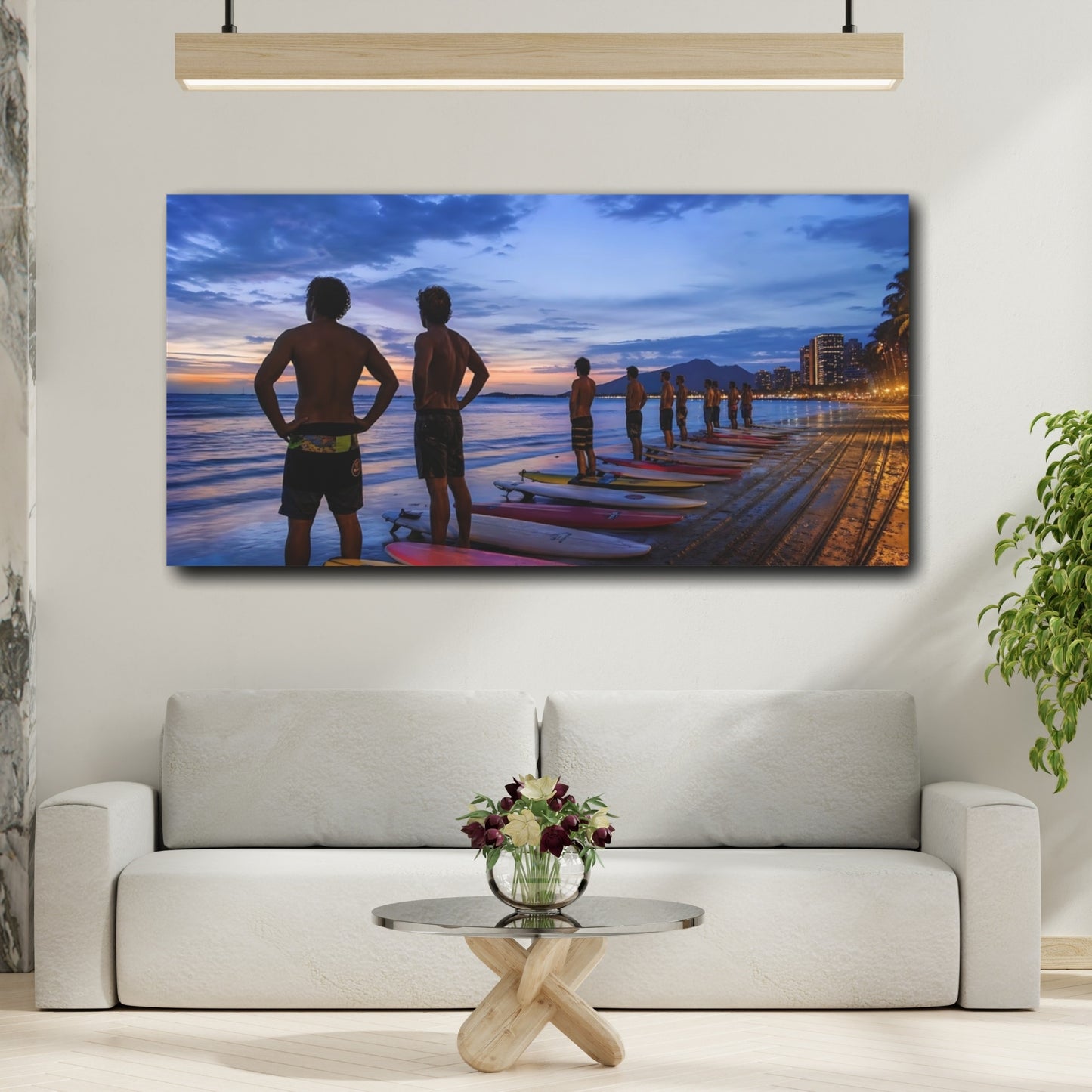 Mockup 2. Sports Surfers Blue And Orange shown as canvas print