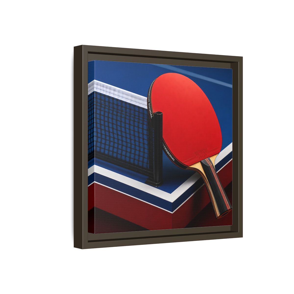 Side Mockup 17. Sports Table Tennis Paddle Table Tennis Sports shown as framed canvas print