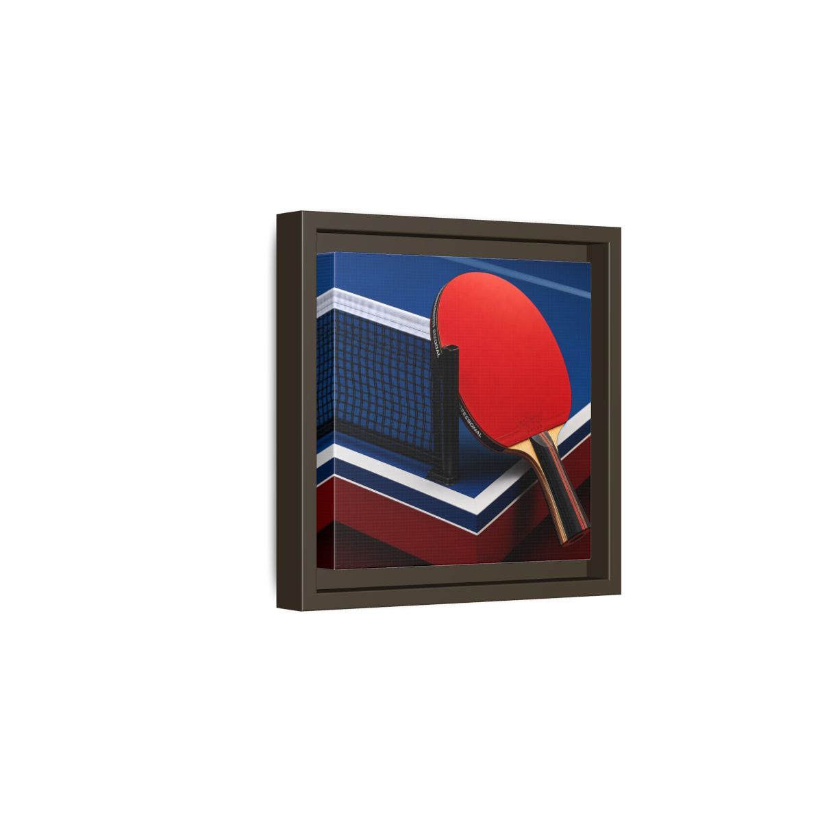 Side Mockup 2. Sports Table Tennis Paddle Table Tennis Sports shown as framed canvas print