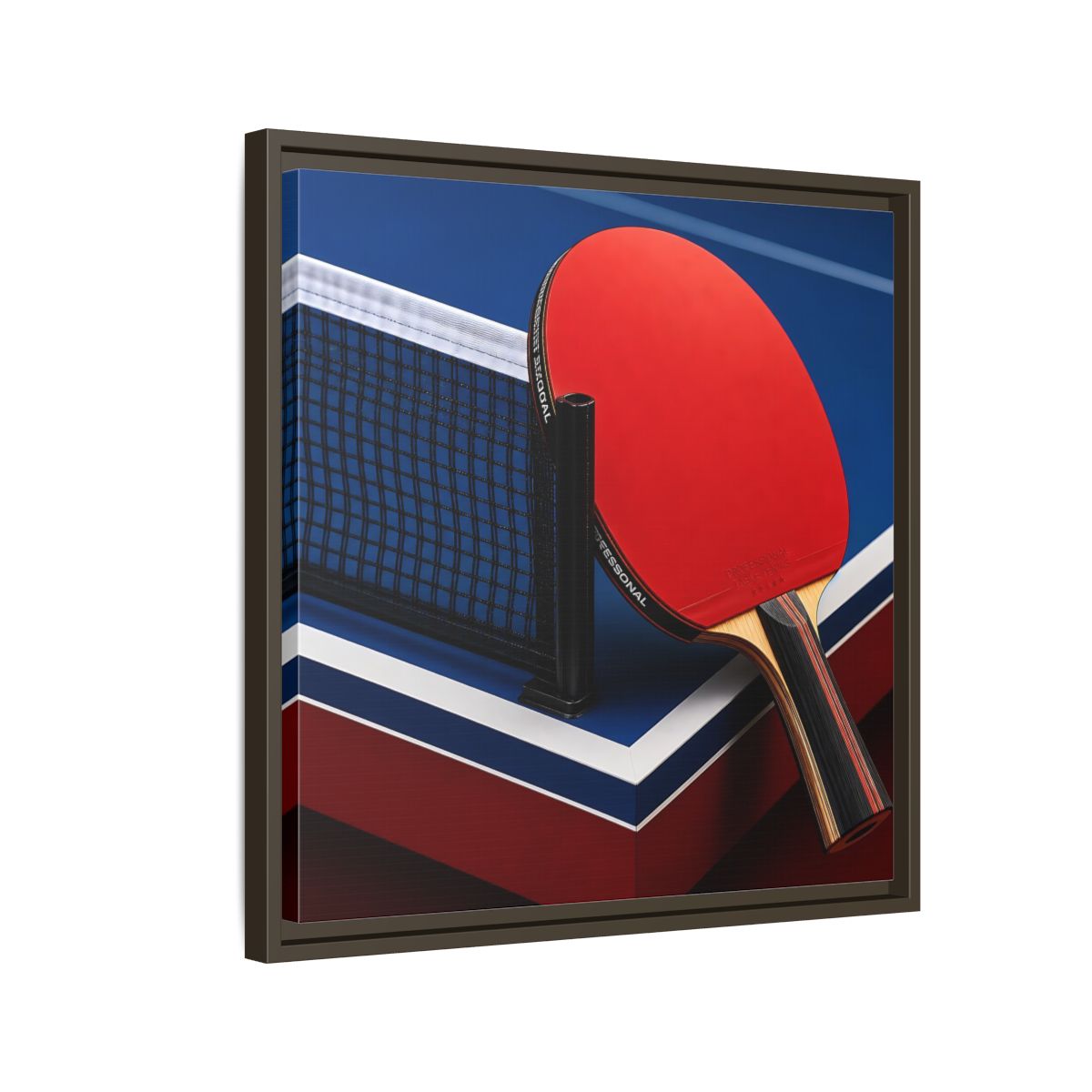 Side Mockup 11. Sports Table Tennis Paddle Table Tennis Sports shown as framed canvas print
