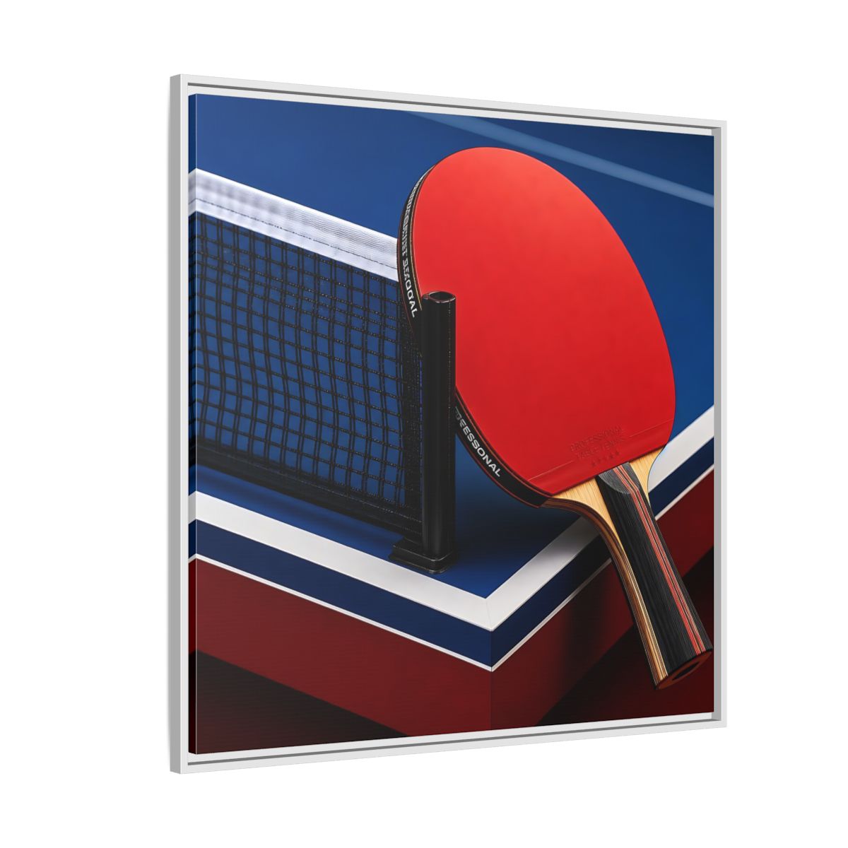 Side Mockup 4. Sports Table Tennis Paddle Table Tennis Sports shown as framed canvas print