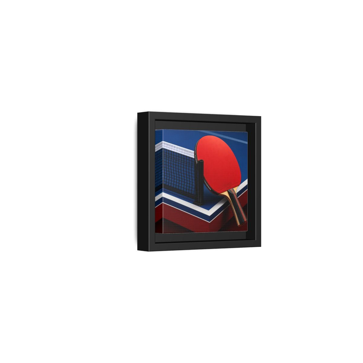 Side Mockup 24. Sports Table Tennis Paddle Table Tennis Sports shown as framed canvas print
