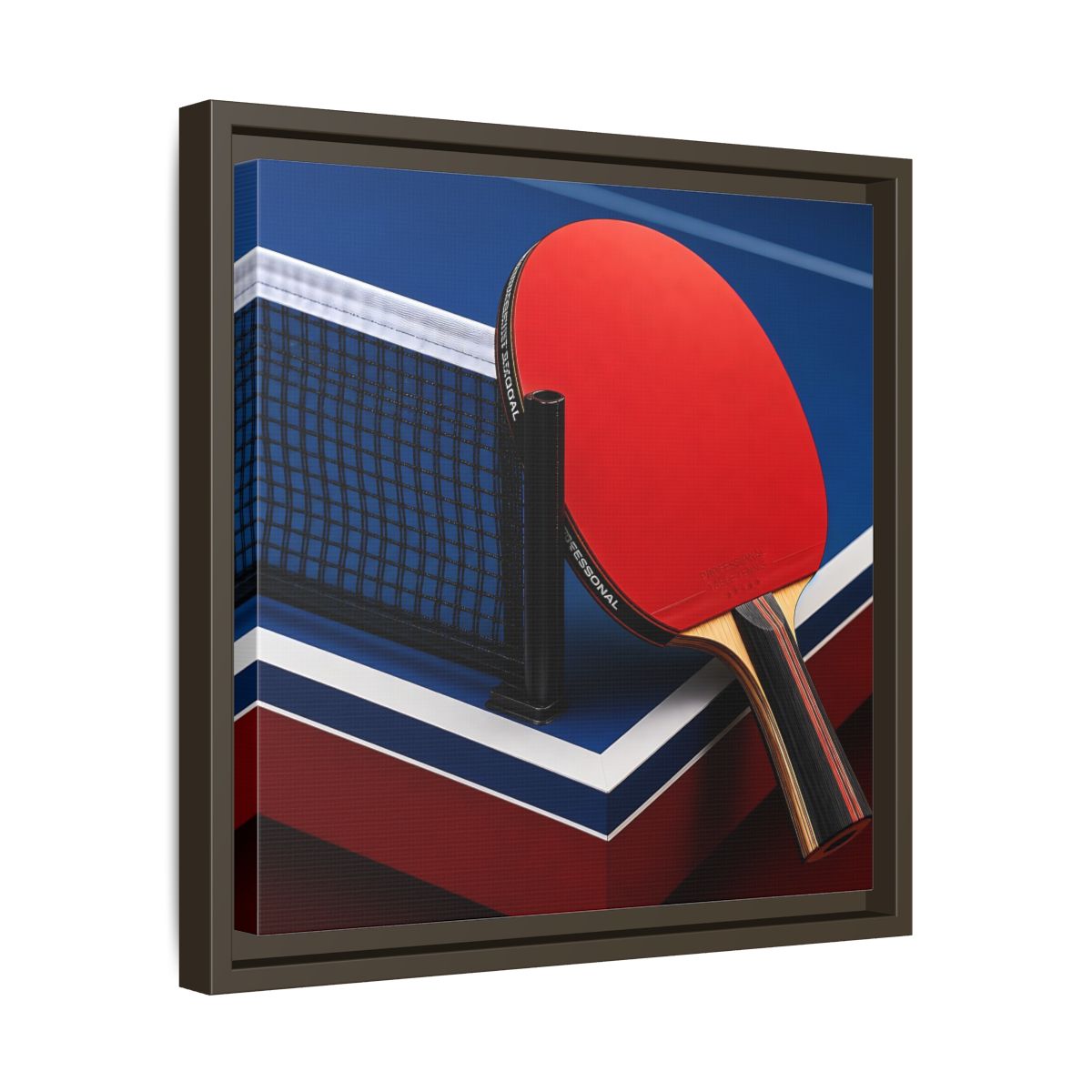 Side Mockup 29. Sports Table Tennis Paddle Table Tennis Sports shown as framed canvas print