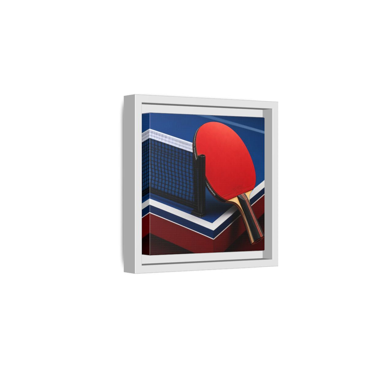 Side Mockup 1. Sports Table Tennis Paddle Table Tennis Sports shown as framed canvas print