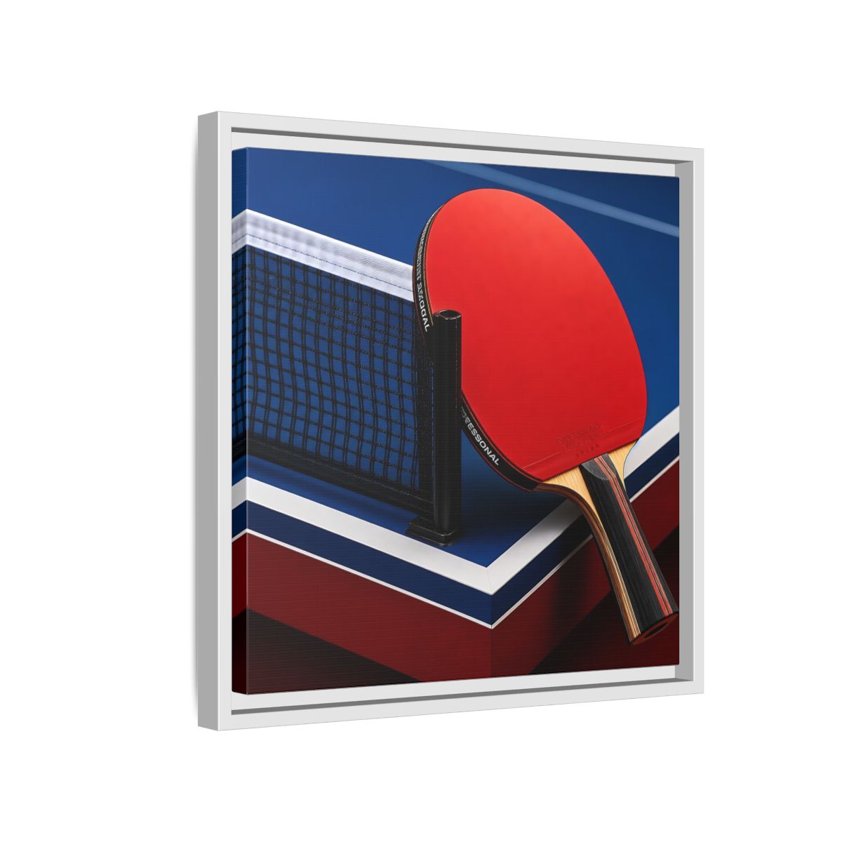 Side Mockup 13. Sports Table Tennis Paddle Table Tennis Sports shown as framed canvas print