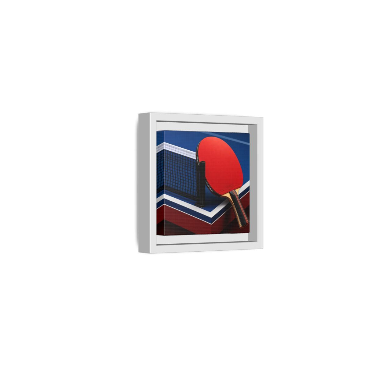 Side Mockup 22. Sports Table Tennis Paddle Table Tennis Sports shown as framed canvas print