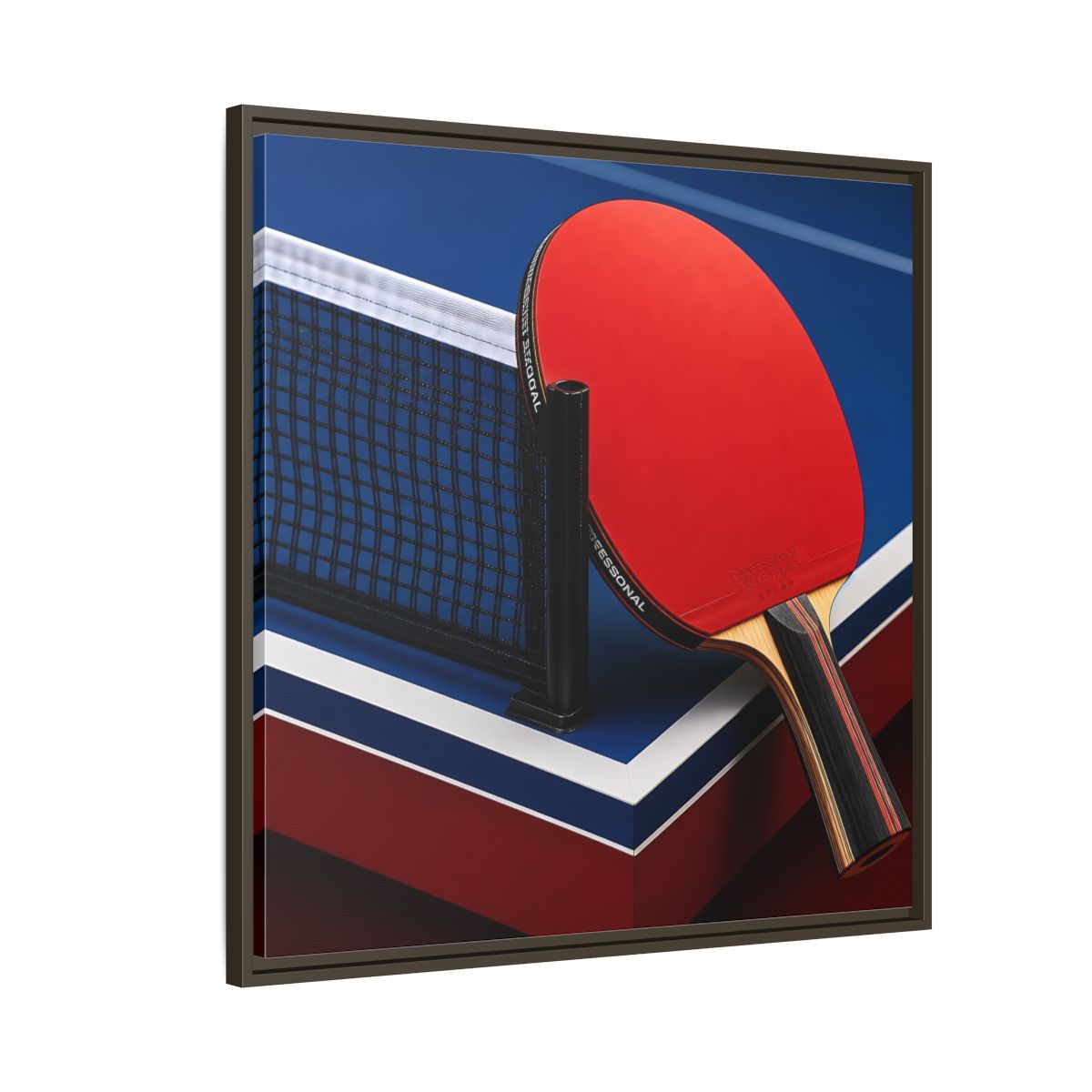 Side Mockup 8. Sports Table Tennis Paddle Table Tennis Sports shown as framed canvas print