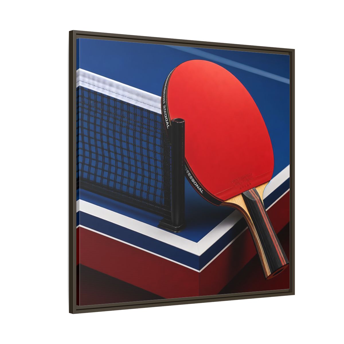 Side Mockup 5. Sports Table Tennis Paddle Table Tennis Sports shown as framed canvas print