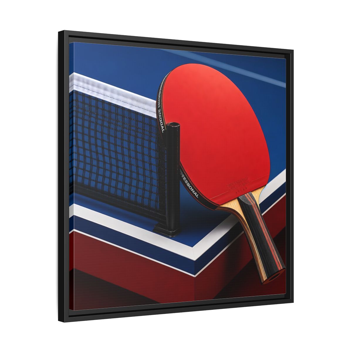 Side Mockup 31. Sports Table Tennis Paddle Table Tennis Sports shown as framed canvas print