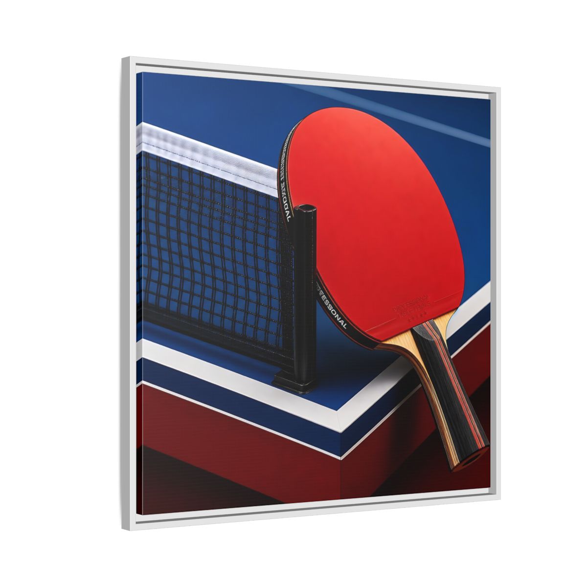 Side Mockup 7. Sports Table Tennis Paddle Table Tennis Sports shown as framed canvas print