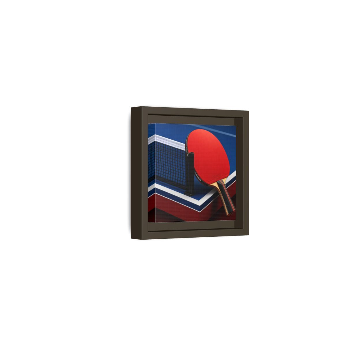 Side Mockup 23. Sports Table Tennis Paddle Table Tennis Sports shown as framed canvas print