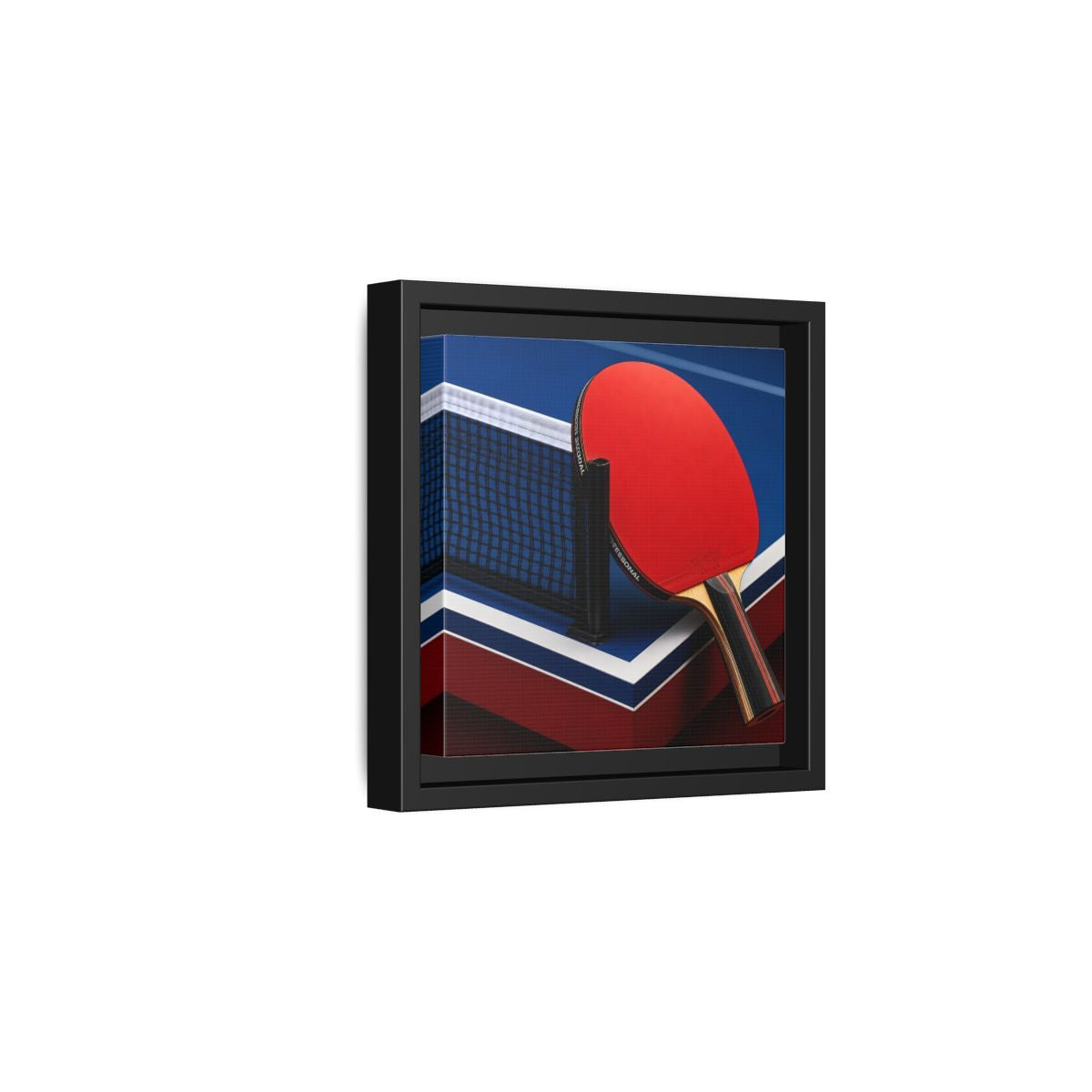 Side Mockup 3. Sports Table Tennis Paddle Table Tennis Sports shown as framed canvas print
