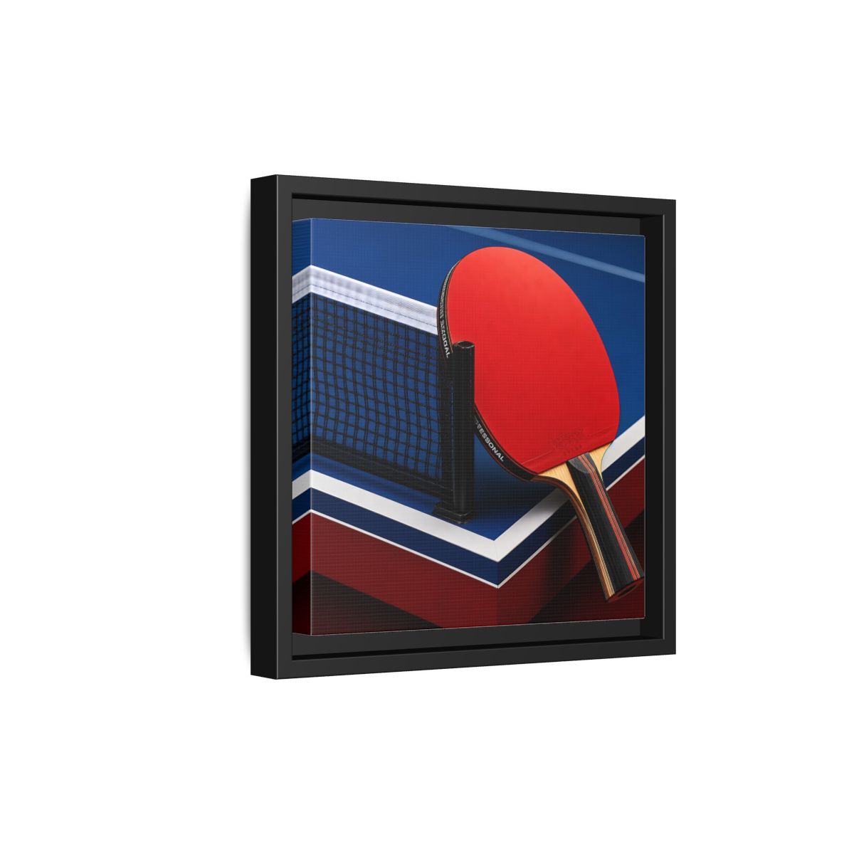 Side Mockup 21. Sports Table Tennis Paddle Table Tennis Sports shown as framed canvas print
