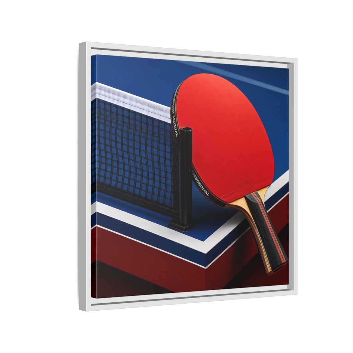 Side Mockup 10. Sports Table Tennis Paddle Table Tennis Sports shown as framed canvas print