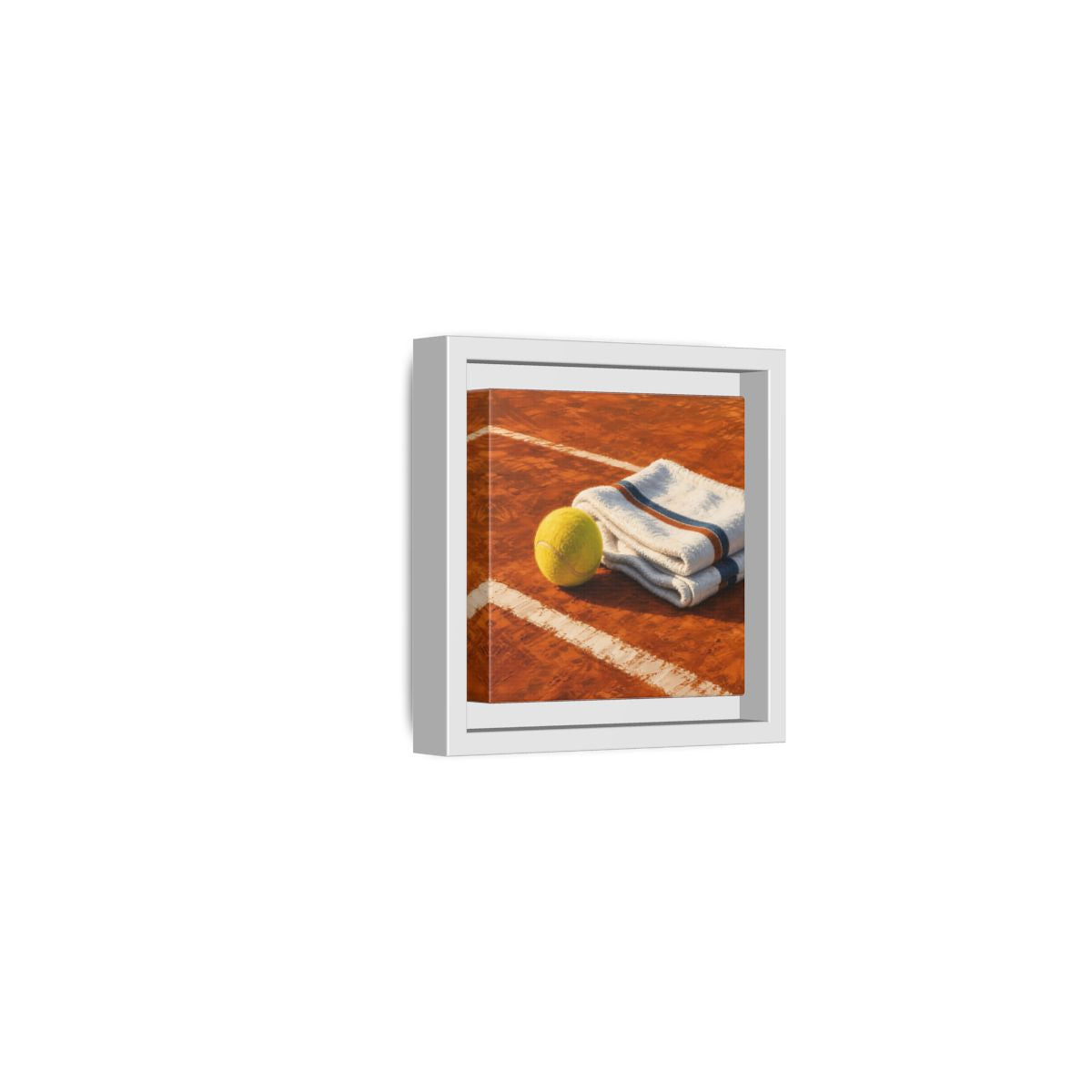Side Mockup 22. Sports Tennis Ball Orange And Green shown as framed canvas print