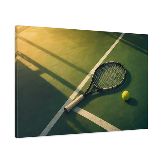 Main Mockup. Sports Tennis Gear Green And Gold shown as canvas print