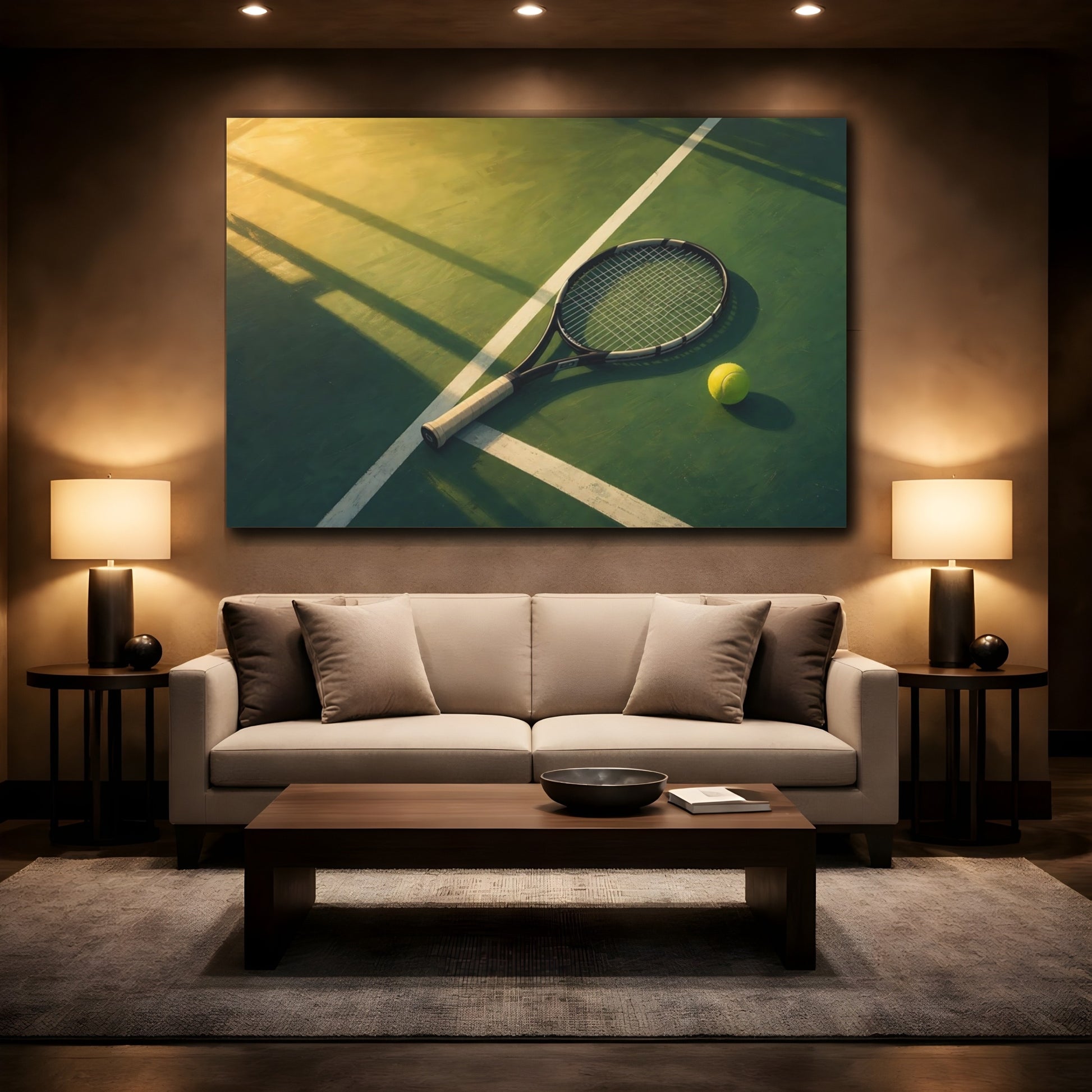 Mockup 2. Sports Tennis Gear Green And Gold shown as canvas print