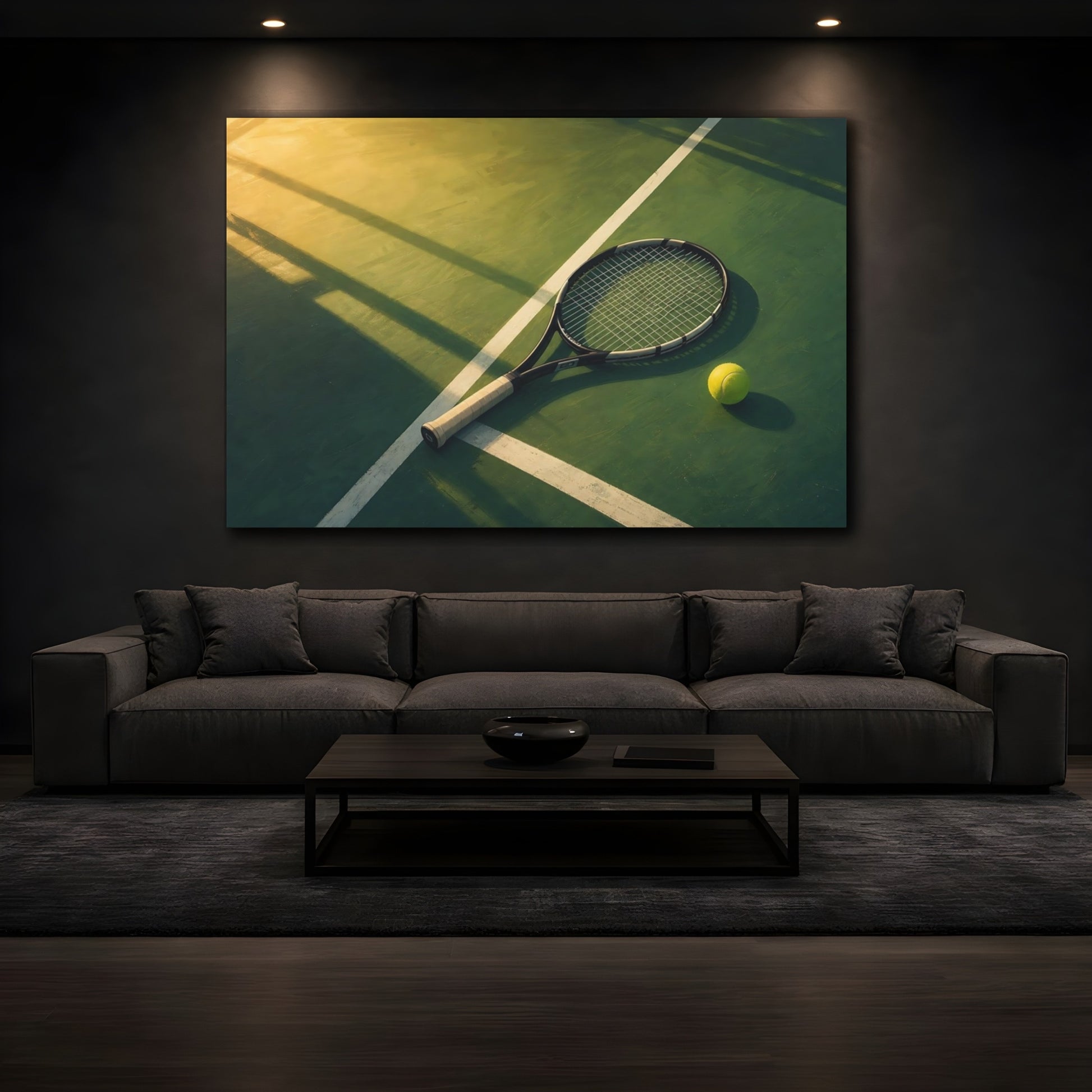 Mockup 3. Sports Tennis Gear Green And Gold shown as canvas print