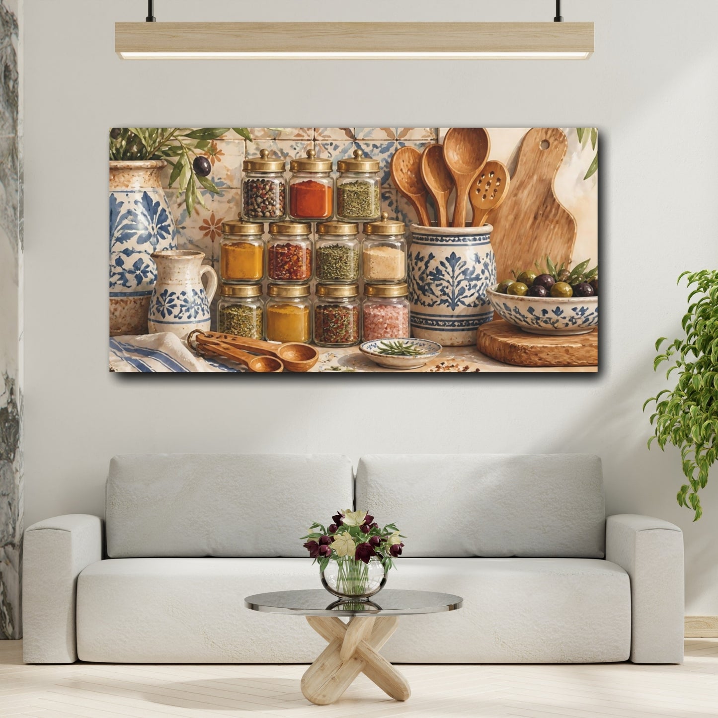 Mockup 2. Stacked Spice Jars shown as canvas print